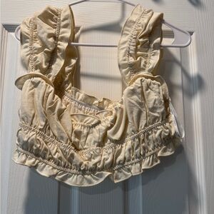 Sabo Skirt Cream Ruffled Crop Top
